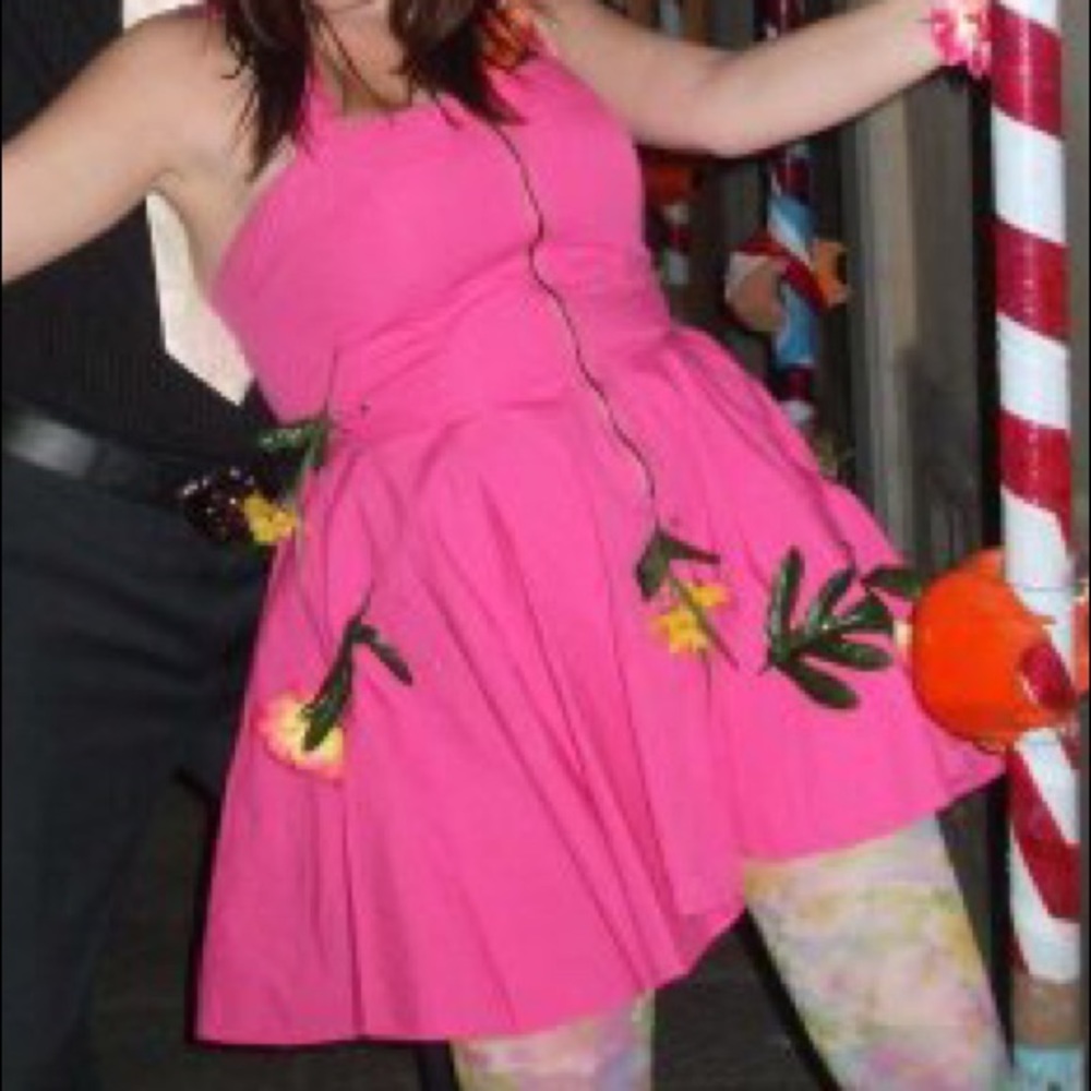 Hot pink zip-front dress